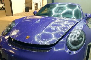 Porsche 911 GT3RS motorhjelm stenslagsfolie PPF