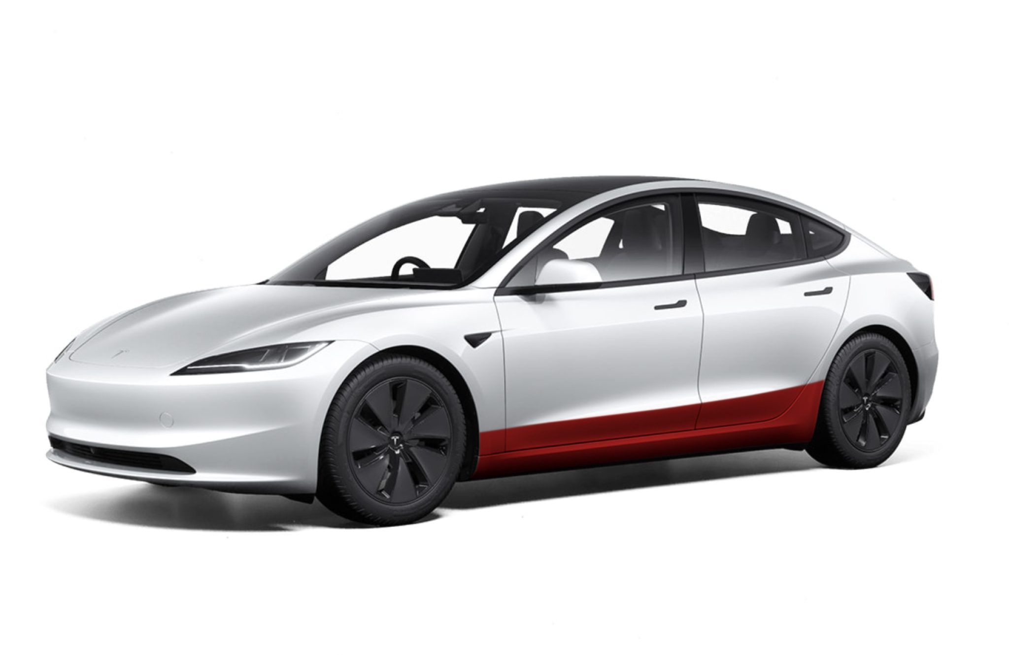 Tesla 3 Highland side paneller og nederste dele af for- og bagdør beskyttelsesfolie