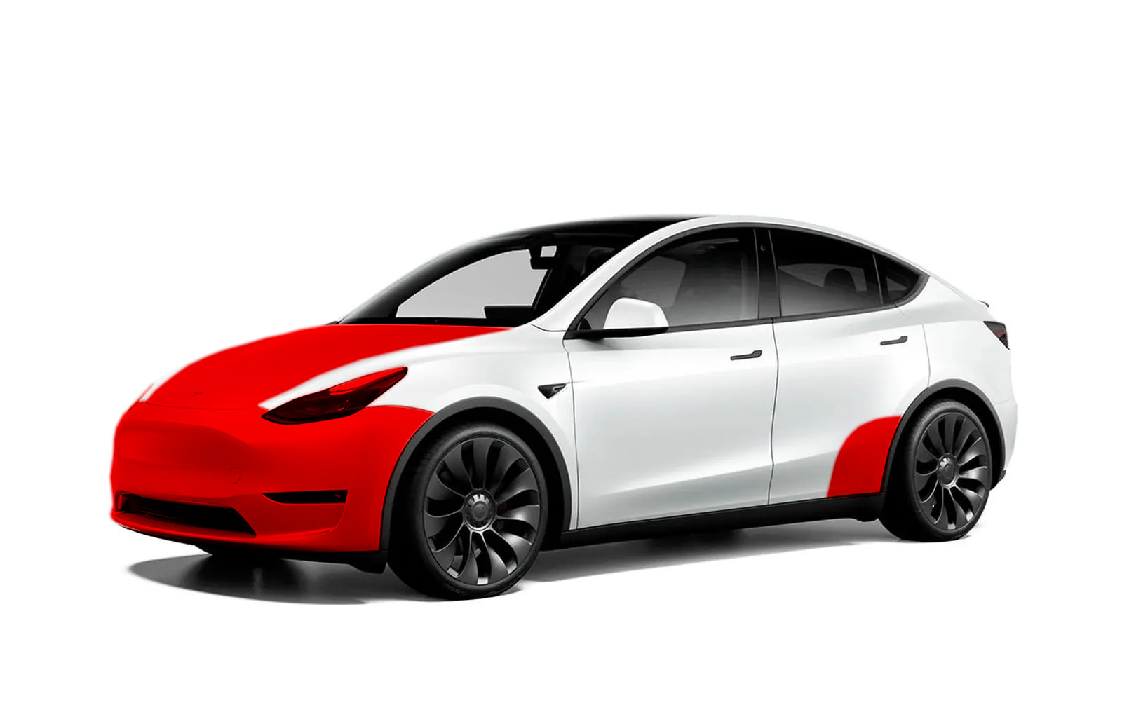 Tesla Y side paneller og partial front stenslagsfolie