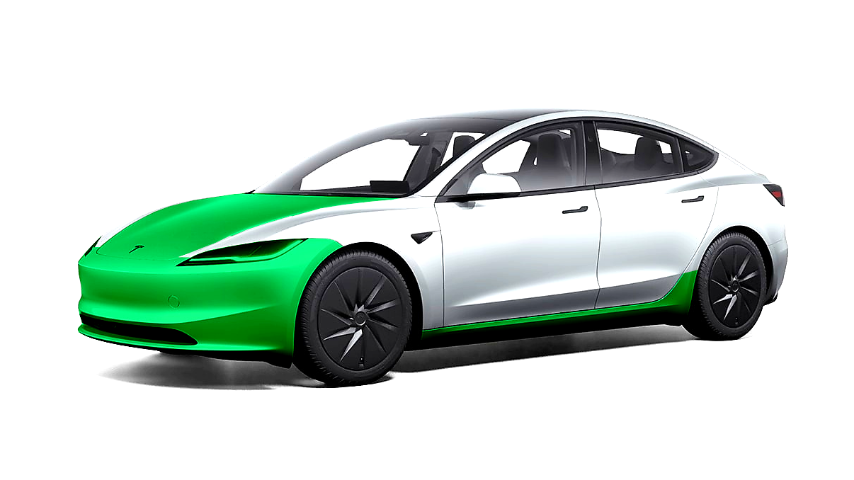 Delvis front PPF lakbeskyttelse på Tesla Model 3