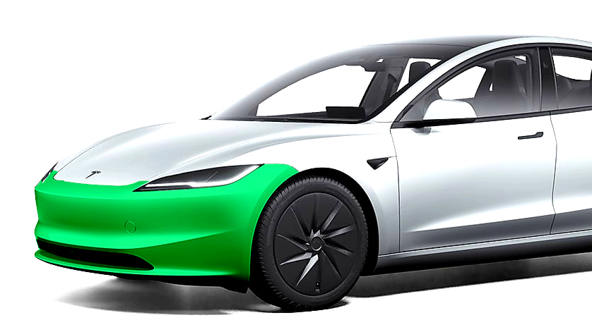 PPF beskyttelse af forkofanger på Tesla Model 3