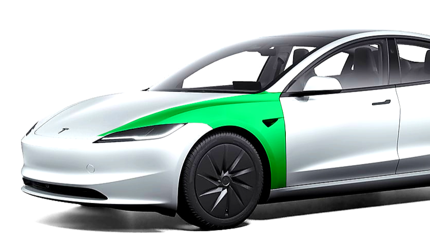 PPF beskyttelse af forskærme på Tesla Model 3