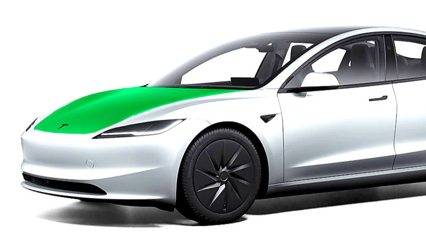 PPF lakbeskyttelse af frontklap på Tesla Model 3