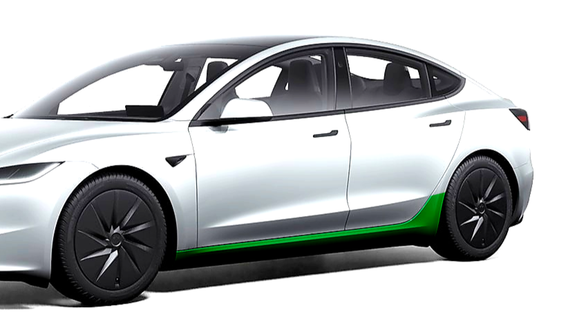 PPF beskyttelse af side paneler på Tesla Model 3